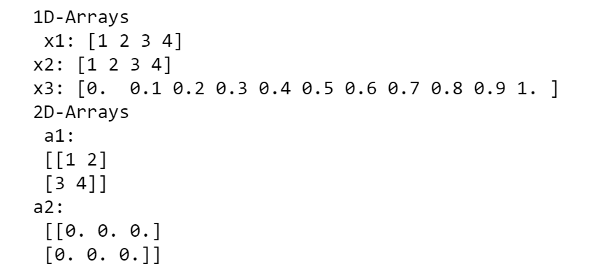 Numpy Arrays